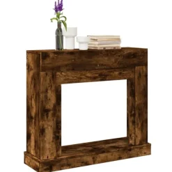 Online Spiselkrans rökfärgad ek 100x30x87,5 cm konstruerat trä Öppna Spisar