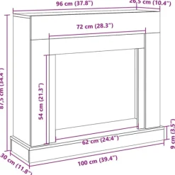 Online Spiselkrans rökfärgad ek 100x30x87,5 cm konstruerat trä Öppna Spisar