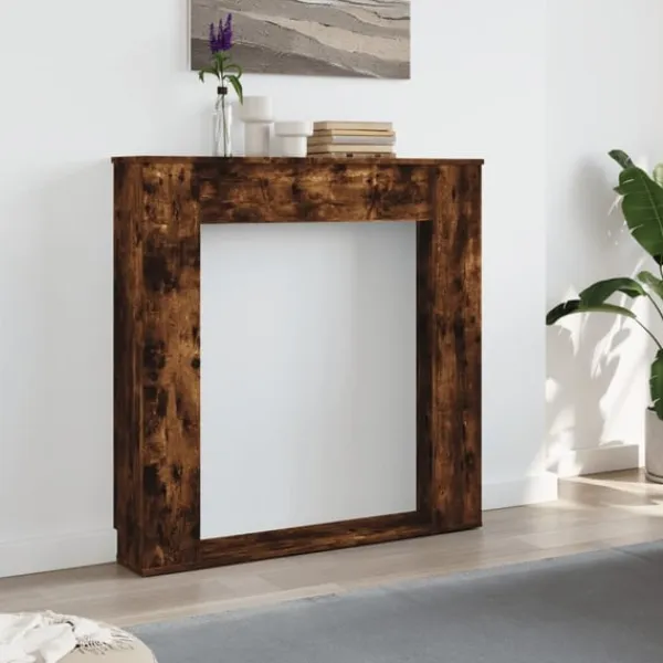 Clearance Spiselkrans rökfärgad ek 100x20x100 cm konstruerat trä Öppna Spisar