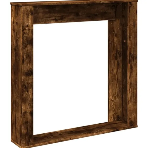 Clearance Spiselkrans rökfärgad ek 100x20x100 cm konstruerat trä Öppna Spisar