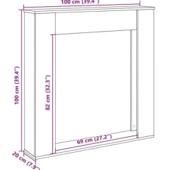 vidaXL Spiselkrans sonoma-ek 100x20x100 cm konstruerat trä