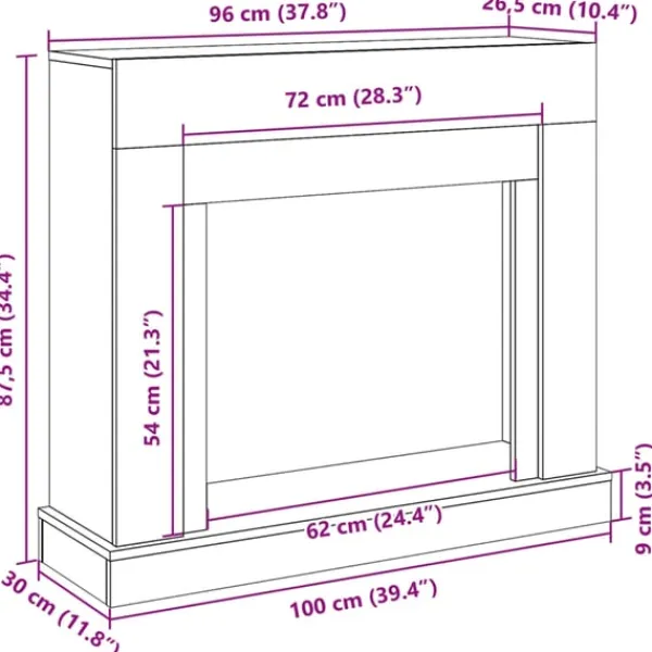 vidaXL Spiselkrans sonoma-ek 100x30x87,5 cm konstruerat trä