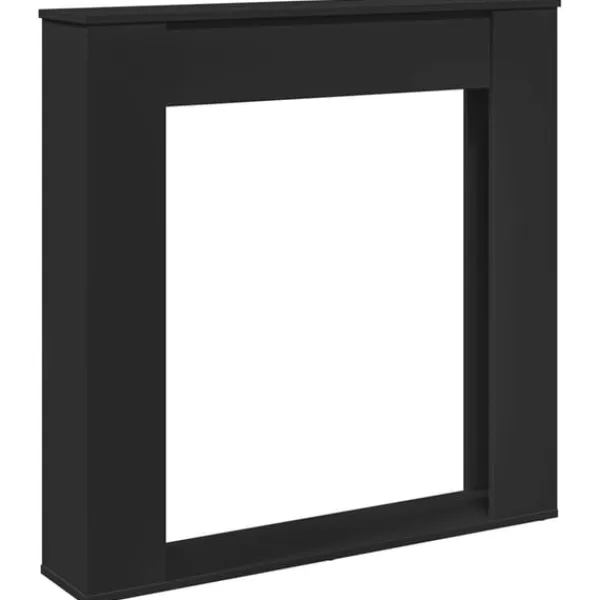 Clearance Spiselkrans svart 100x20x100 cm konstruerat trä Öppna Spisar