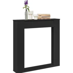 Clearance Spiselkrans svart 100x20x100 cm konstruerat trä Öppna Spisar