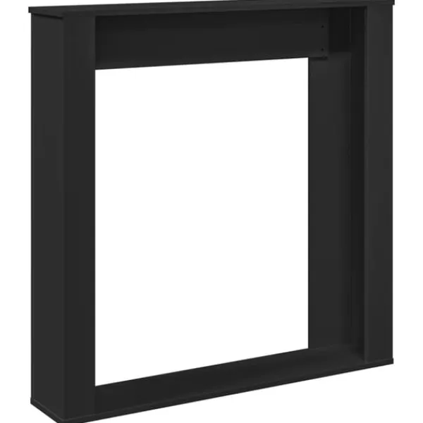 Clearance Spiselkrans svart 100x20x100 cm konstruerat trä Öppna Spisar