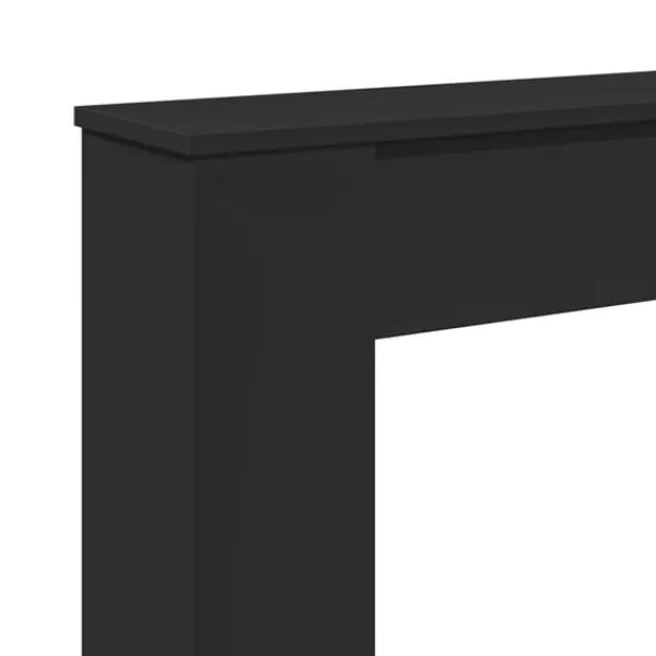 Clearance Spiselkrans svart 100x20x100 cm konstruerat trä Öppna Spisar