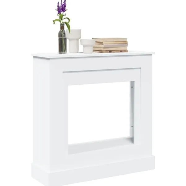 vidaXL Spiselkrans vit 90x30x90 cm konstruerat trä
