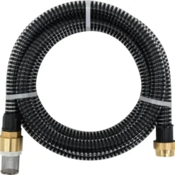 vidaXL Sugslang med kopplingar mässing svart 1,1" 25 m PVC - Vattenslangar