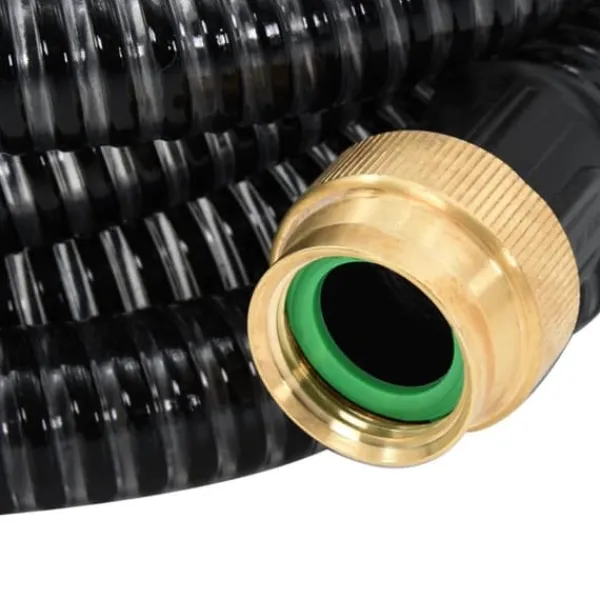 Online Sugslang med kopplingar mässing svart 1,1" 15 m PVC - Vattenslangar Bevattning