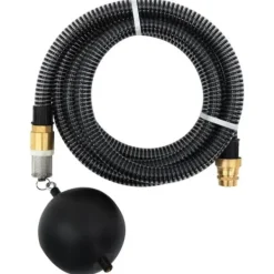 vidaXL sugslang med mässingsanslutningar Svart 1,1" 5 m PVC 151059