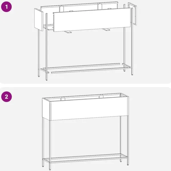 Sale Svart Metall Stor Krukor Metallkruka Rektangulär Modern Krukor & Växtbehållare