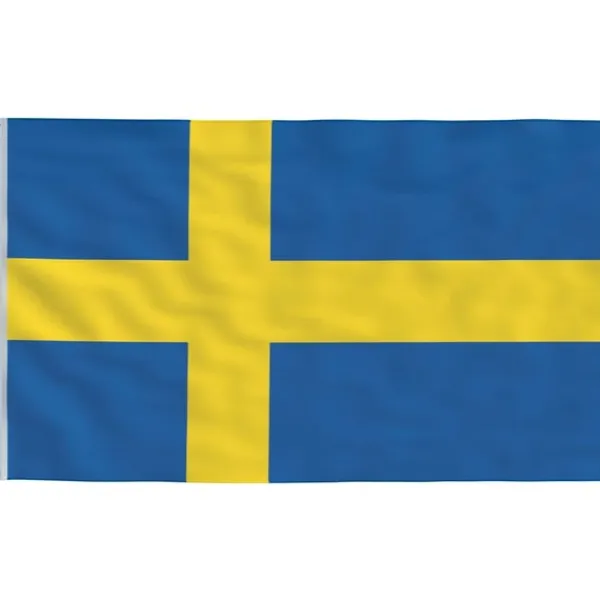 Sveriges flagga med flaggstång 5,55 m aluminium Flaggor & Vindstrutar