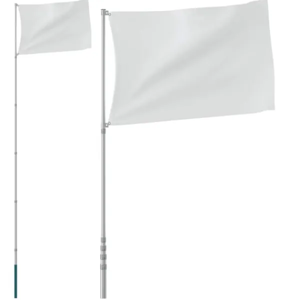 vidaXL Teleskopisk flaggstång silver 5,55 m aluminium