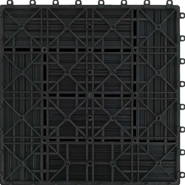 vidaXL Terrassbricka 11 st WPC 30x30 cm 1 m² Svart