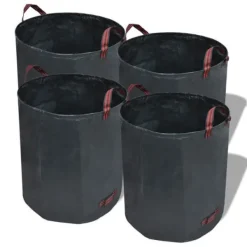 vidaXL Trädgårdsavfallspåsar Mörkgrön 4 st 120 L 150 g/m²