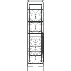 Sale Trädgårdsbåge med grind svart 108x45x235 cm stål - Bersåer, spaljéer & pergolor Valvbågar, Spaljéer, Bersåer & Pergolor
