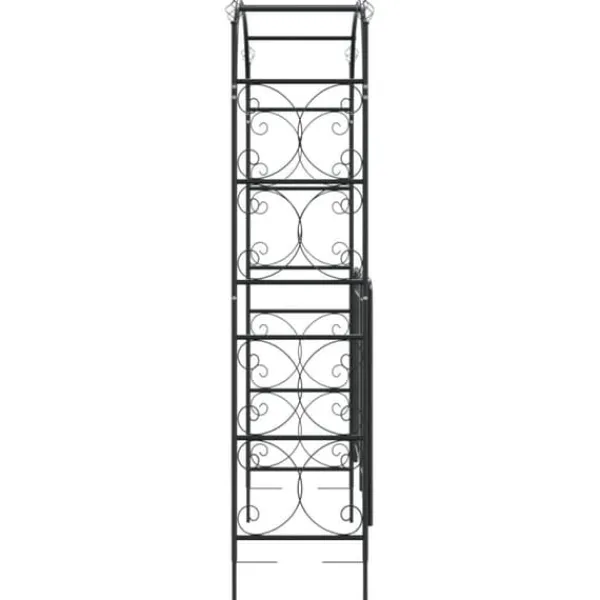 Sale Trädgårdsbåge med grind svart 108x45x235 cm stål - Bersåer, spaljéer & pergolor Valvbågar, Spaljéer, Bersåer & Pergolor