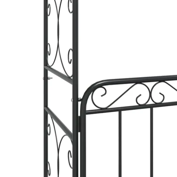 Sale Trädgårdsbåge med grind svart 108x45x235 cm stål - Bersåer, spaljéer & pergolor Valvbågar, Spaljéer, Bersåer & Pergolor