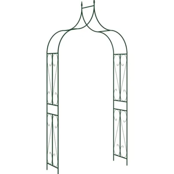 vidaXL Trädgårdsbåge mörkgrön 120x38x258 cm järn - Bersåer, spaljéer & pergolor