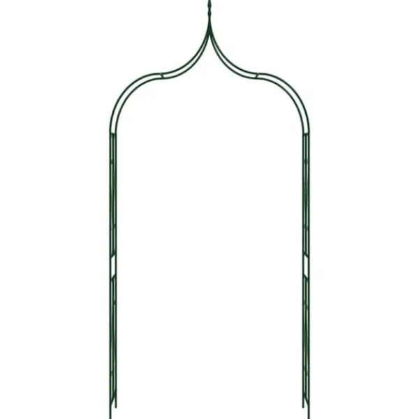 vidaXL Trädgårdsbåge mörkgrön 120x38x258 cm järn - Bersåer, spaljéer & pergolor