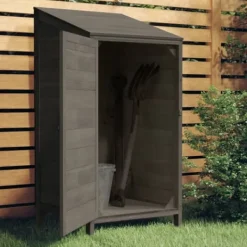 Outlet Trädgårdsbod antracit 55x52x112 cm massivt granträ - Förråd & Redskapsbodar Skjul, Garage & Carports