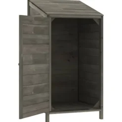 Outlet Trädgårdsbod antracit 55x52x112 cm massivt granträ - Förråd & Redskapsbodar Skjul, Garage & Carports
