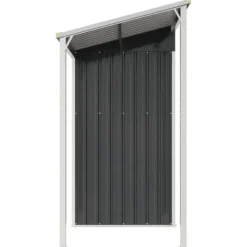 vidaXL Trädgårdsbod med förlängt tak antracit 277x110,5x181 cm stål - Förråd & Redskapsbodar