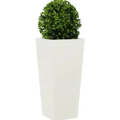 vidaXL Trädgårdskruka vit 35x35x75 cm stål