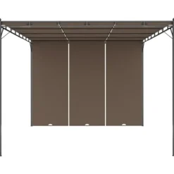 New Trädgårdspaviljong med draperier 4x3x2,25 m taupe - Partytält & paviljoner Valvbågar, Spaljéer, Bersåer & Pergolor