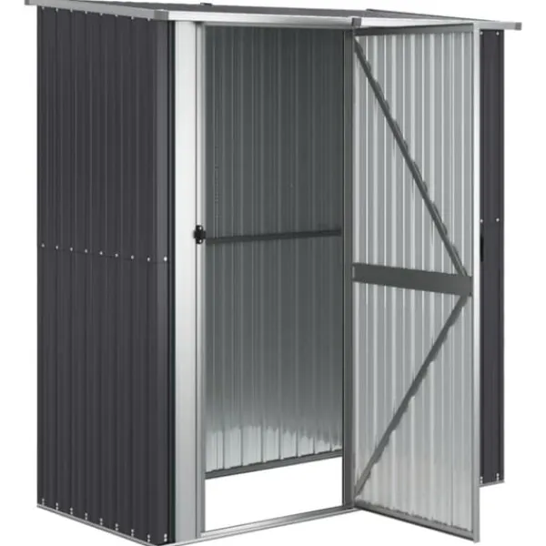 vidaXL Trädgårdsskjul antracit 180,5x97x209,5 cm galvaniserat stål - Förråd & Redskapsbodar