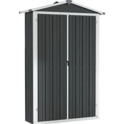 Clearance Trädgårdsskjul antracit 116x45x175 cm galvaniserat stål - Förråd & Redskapsbodar Skjul, Garage & Carports