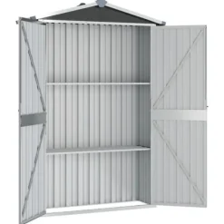 Clearance Trädgårdsskjul antracit 116x45x175 cm galvaniserat stål - Förråd & Redskapsbodar Skjul, Garage & Carports