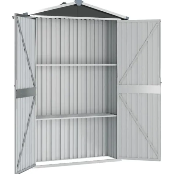 Clearance Trädgårdsskjul antracit 116x45x175 cm galvaniserat stål - Förråd & Redskapsbodar Skjul, Garage & Carports