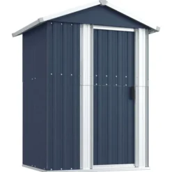 vidaXL Trädgårdsskjul antracit 126x97,5x177 cm galvaniserat stål - Förråd & Redskapsbodar