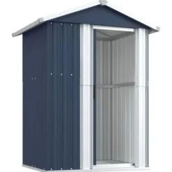 vidaXL Trädgårdsskjul antracit 126x97,5x177 cm galvaniserat stål - Förråd & Redskapsbodar