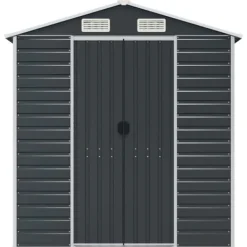 vidaXL Trädgårdsskjul antracit 191x130x198 cm galvaniserat stål - Förråd & Redskapsbodar