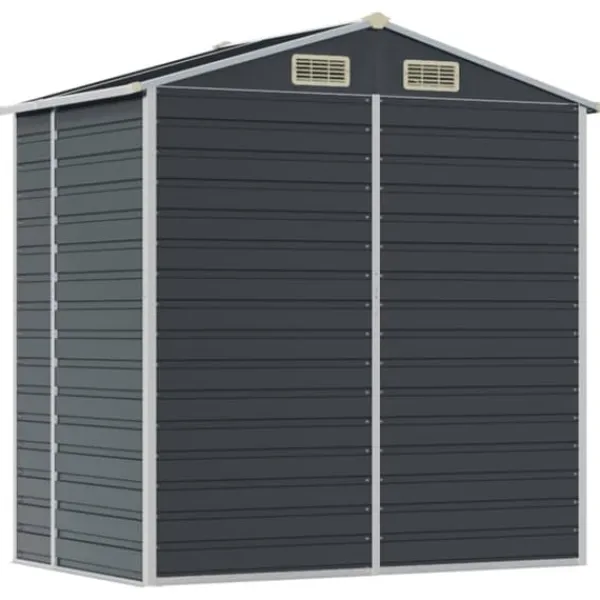 vidaXL Trädgårdsskjul antracit 191x130x198 cm galvaniserat stål - Förråd & Redskapsbodar