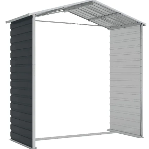 vidaXL Trädgårdsskjul antracit 191x130x198 cm galvaniserat stål - Förråd & Redskapsbodar