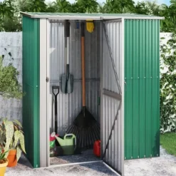 Clearance Trädgårdsskjul grön 180,5x97x209,5 cm galvaniserat stål - Förråd & Redskapsbodar Skjul, Garage & Carports
