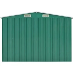 vidaXL Trädgårdsskjul grön 257x990x181 cm galvaniserat stål - Förråd & Redskapsbodar