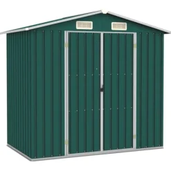 vidaXL Trädgårdsskjul grön 205x129x183 cm galvaniserat stål - Förråd & Redskapsbodar
