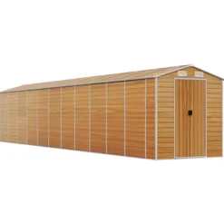 Sale Trädgårdsskjul ljusbrun 191x980x198 cm galvaniserat stål - Förråd & Redskapsbodar Skjul, Garage & Carports
