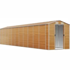Sale Trädgårdsskjul ljusbrun 191x980x198 cm galvaniserat stål - Förråd & Redskapsbodar Skjul, Garage & Carports