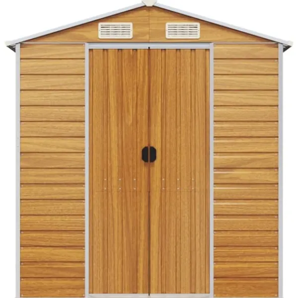 Sale Trädgårdsskjul ljusbrun 191x980x198 cm galvaniserat stål - Förråd & Redskapsbodar Skjul, Garage & Carports