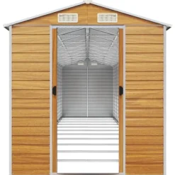 Sale Trädgårdsskjul ljusbrun 191x980x198 cm galvaniserat stål - Förråd & Redskapsbodar Skjul, Garage & Carports