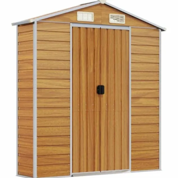 vidaXL Trädgårdsskjul ljusgrå 191x215x198 cm galvaniserat stål - Förråd & Redskapsbodar