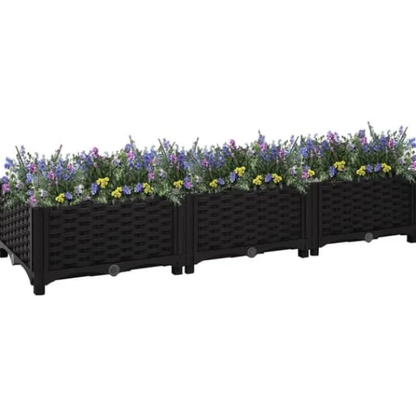 vidaXL Upphöjd odlingslåda 120x40x23 cm polypropen - Krukor & odlingslådor