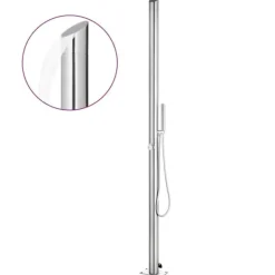 vidaXL Utedusch 220 cm rostfritt stål