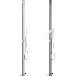 vidaXL Utedusch 220 cm rostfritt stål