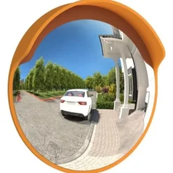 vidaXL Utomhus Konvex Trafikspegel Orange Ø30 cm Polykarbonat 153081